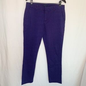 TOMMY HILFIGER Harlequin Check Print Mid Rise Ankle Pants